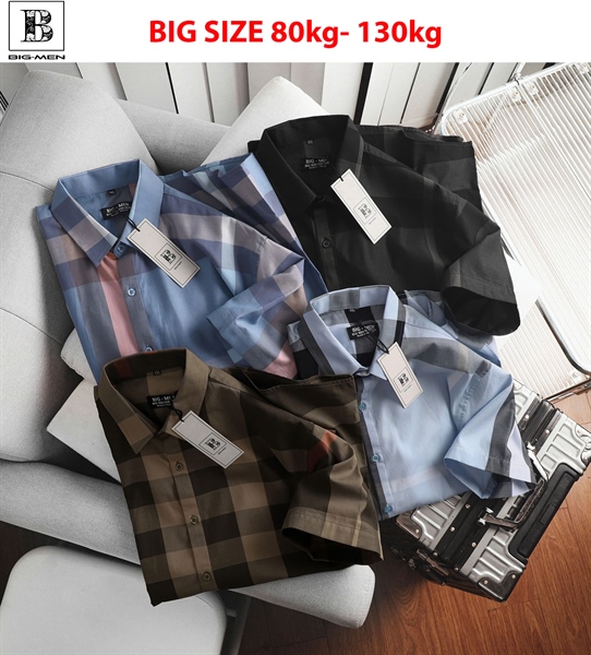 ÁO SƠ MI NAM tay ngắn caro BIGSIZE