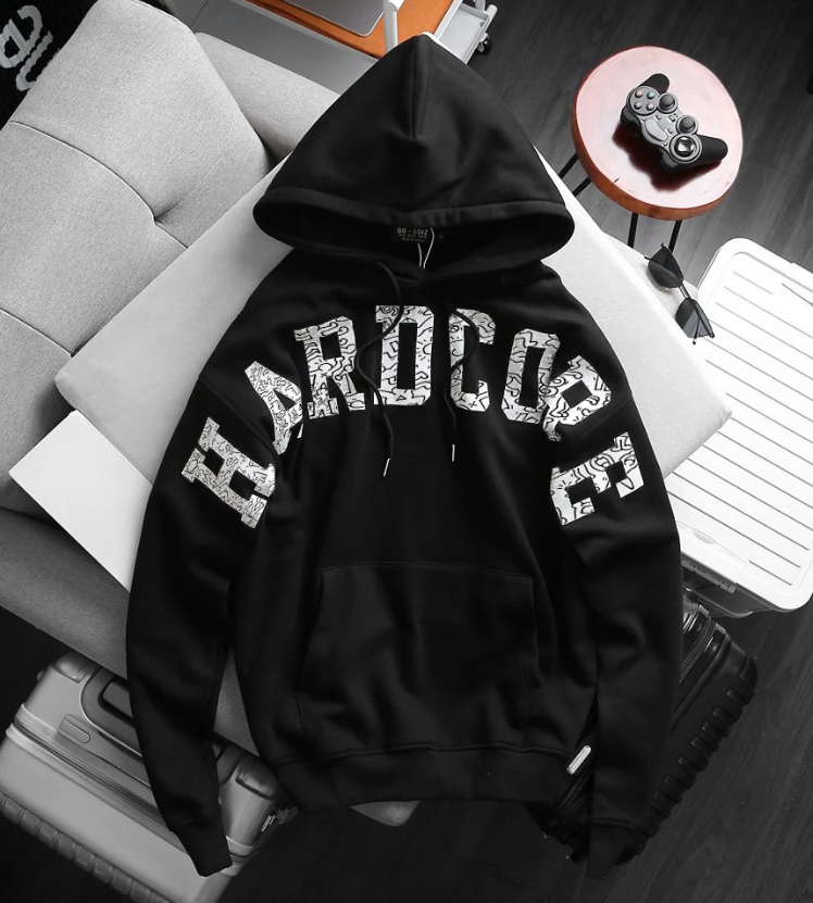 Big Men- Áo khoác, áo hoodie bigsize nam in chữ tràn tay đẹp 90-140kg - chữ sọc