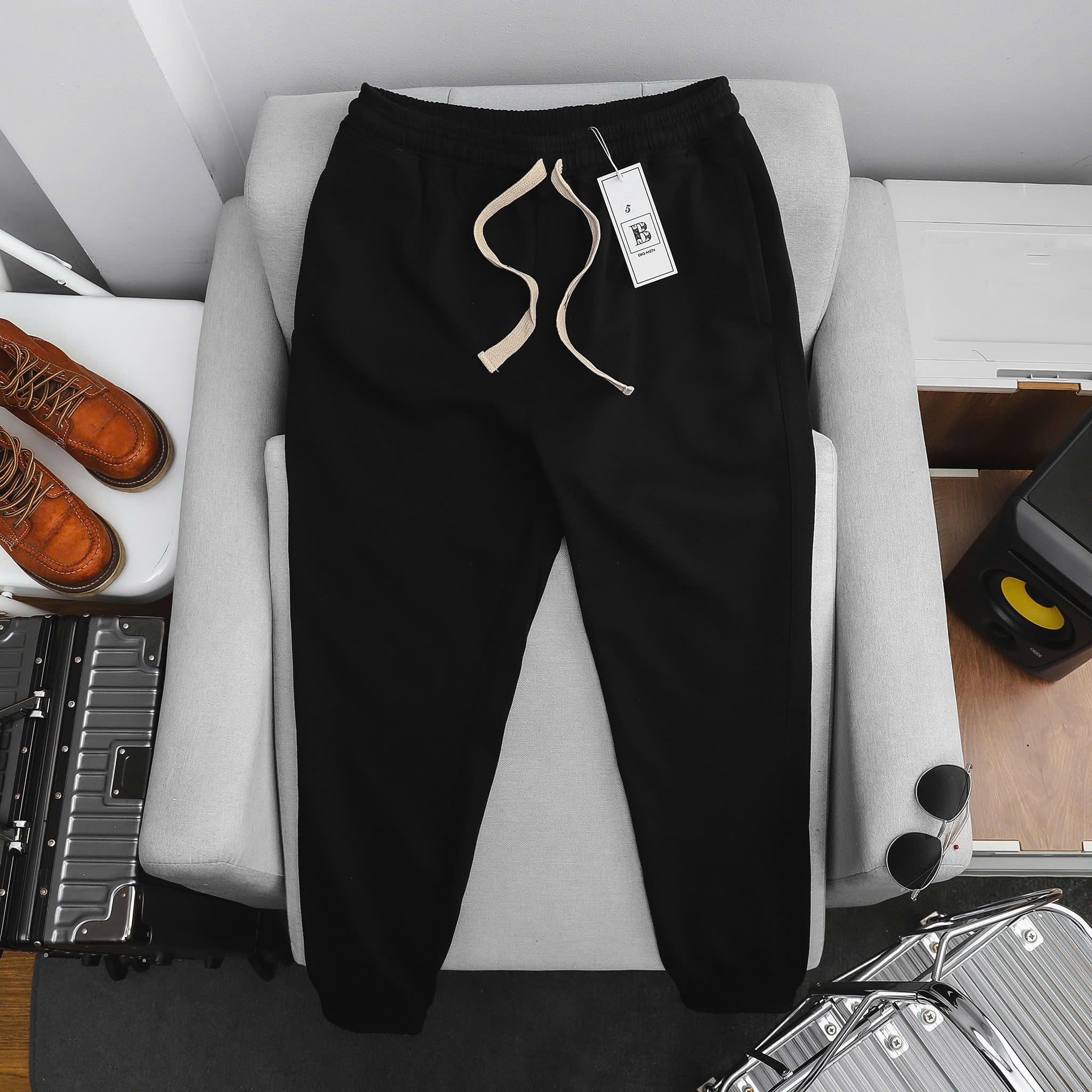 Quần thun dài jogger vải nỉ đẹp bigsize nam - trơn (Mẫu 2) - Ảnh 2