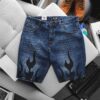 Quần short jean tông xanh lửa đen thời trang bigsize nam cỡ đại < 140kg