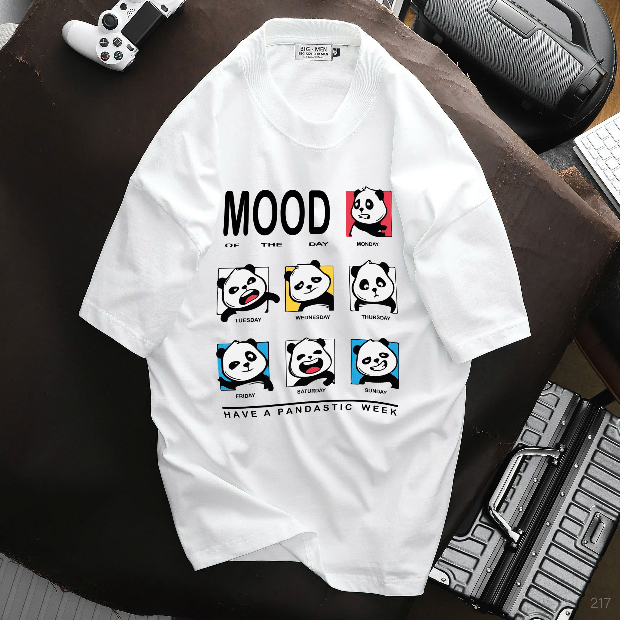 Bigmen.Bigsizemen - Áo thun chất vải cotton in hình dễ thương Gấu Mood bigsize nam 45- 135 kg - Ảnh 2