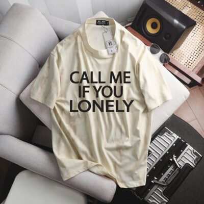 [ Big Men] Áo thun chất vải cotton màu kem loang màu in Call Me thời trang bigsize nam 85- 135 kg