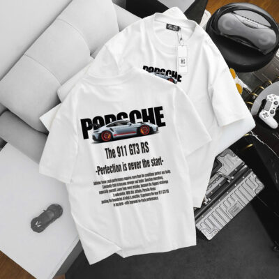 Big Men- Áo thun cotton bigsize nam in xe Porsche hai mặt thời trang 85- 135 kg