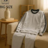 Big Men- Set bộ quần nỉ, áo sweater phối sọc vai thời trang thu đông bigsize nam< 130kg