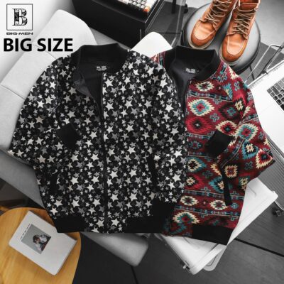 [Big Men] Áo khoác bomber 2 lớp phối màu thời trang bigsize nam 90-130kg