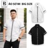 Áo sơ mi tay ngắn phối dây thời trang cỡ đại bigsize nam 80- 140kg - SM12 dây đen