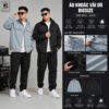 BIG MEN- Áo khoác dù bomber phối 2 túi cổ trụ cá tính thời trang bigsize nam< 130 kg