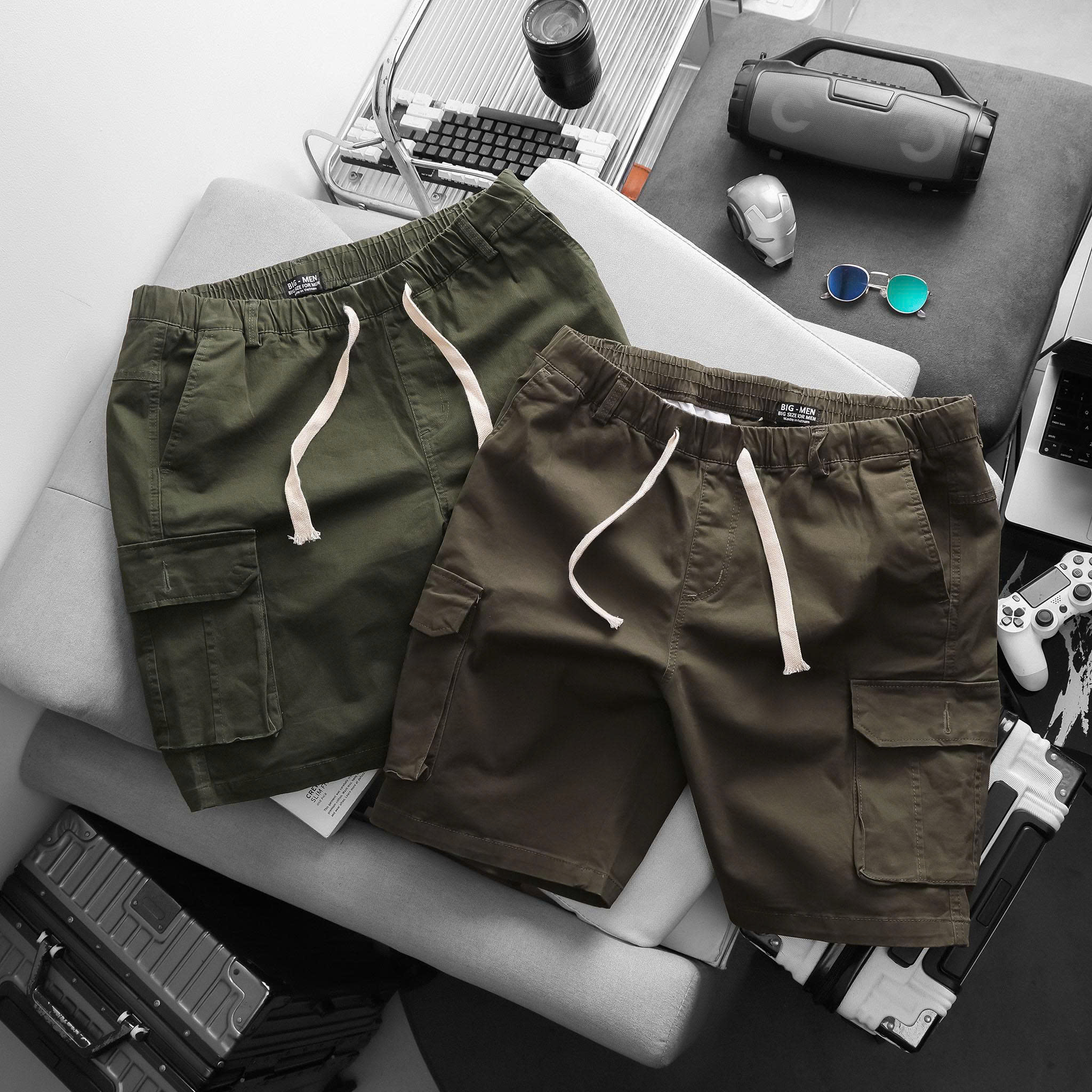BIG MEN- Quần short kaki túi hộp cá tính thời trang bigsize nam 80- 130kg - Ảnh 4