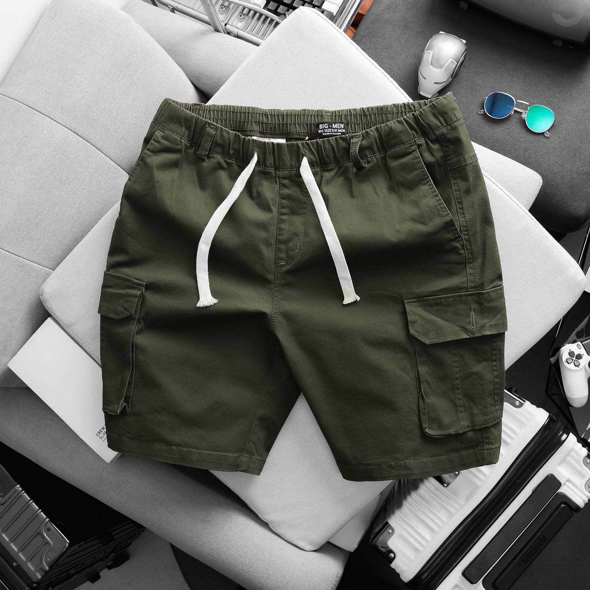 BIG MEN- Quần short kaki túi hộp cá tính thời trang bigsize nam 80- 130kg - Ảnh 5