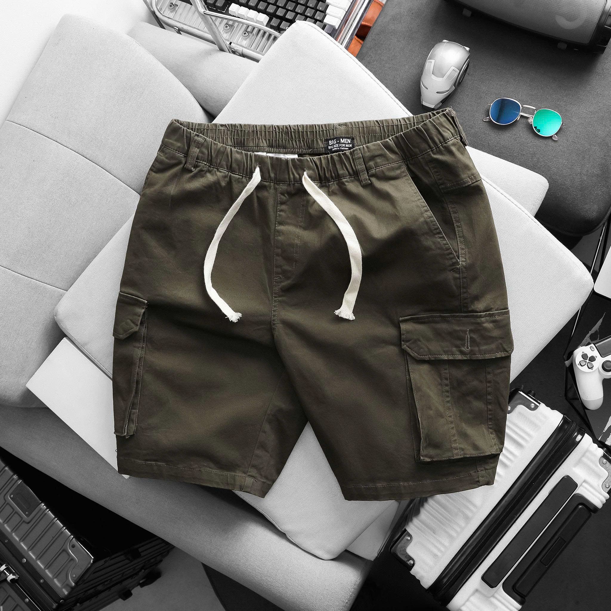 BIG MEN- Quần short kaki túi hộp cá tính thời trang bigsize nam 80- 130kg - Ảnh 6